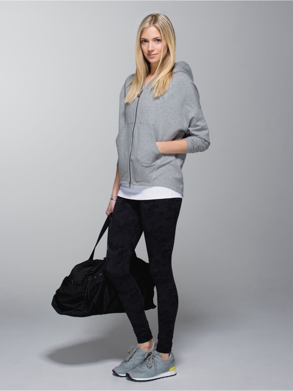 Lululemon Hold Your Om Hoodie Heathered Medium Grey, sz 12